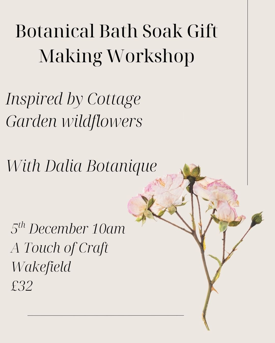 Botanical Bath Soak Gift Making Workshop Wakefield